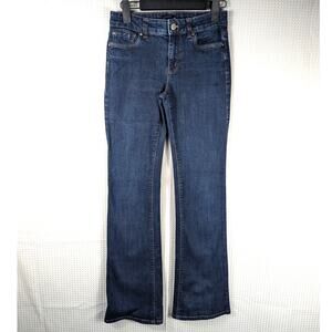 White House Black Market Jeans Womens 2 Skinny Flare Blue Denim Stretch Mid Rise